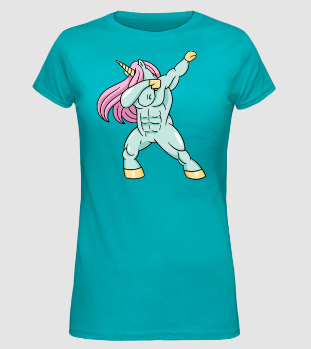 Unicorn Body Building DAB model turcoaz pe tricou