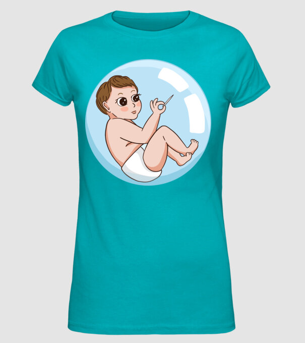 Bebeluș model turcoaz pe tricou