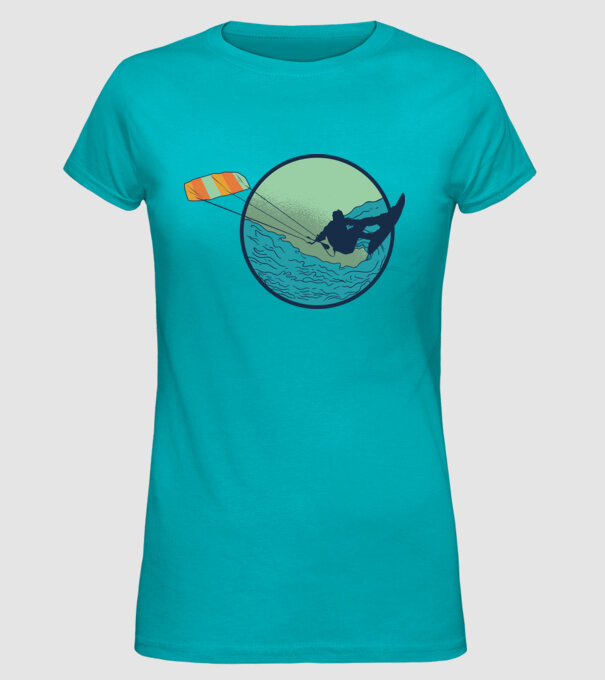 Tricou Kitesurf model turcoaz pe tricou
