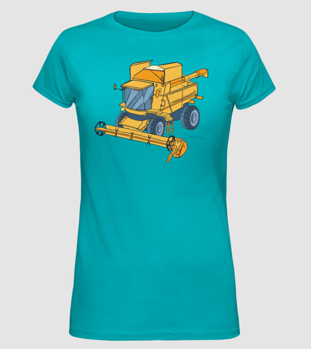Combină agricolă model turcoaz pe tricou