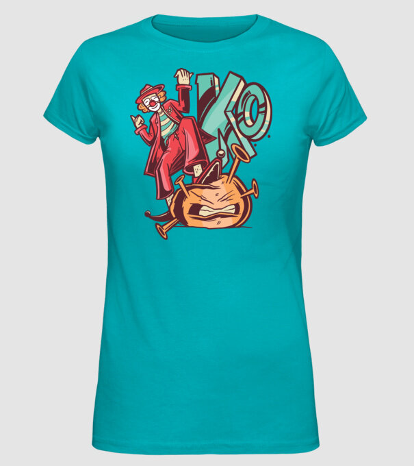 Coronavirus KO model turcoaz pe tricou