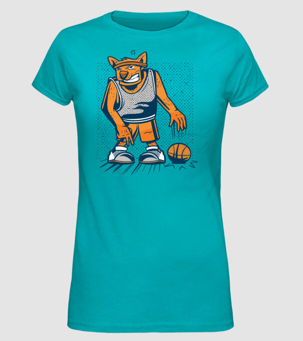 câine baschetbalist model turcoaz pe tricou