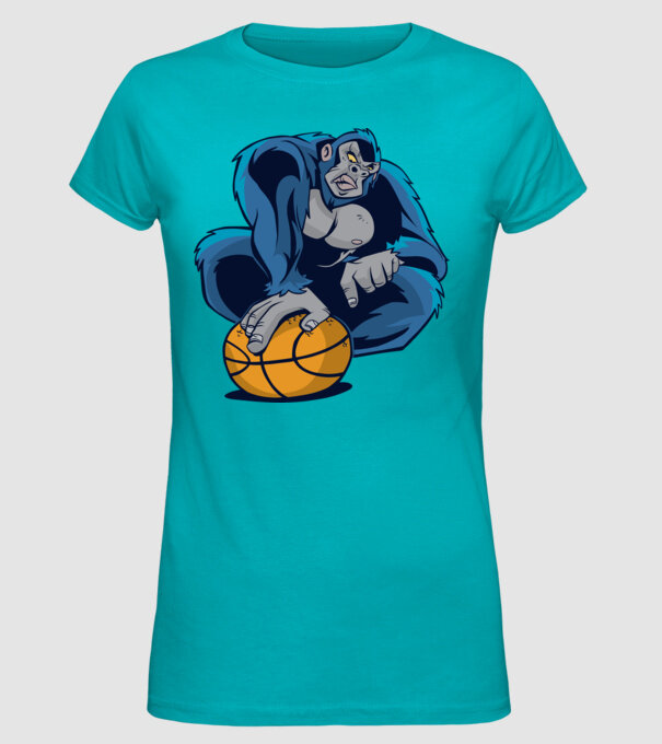 Gorilă Baschet model turcoaz pe tricou