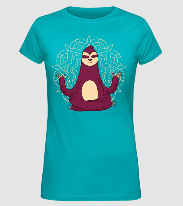 Leneș Meditație Yoga model turcoaz pe tricou