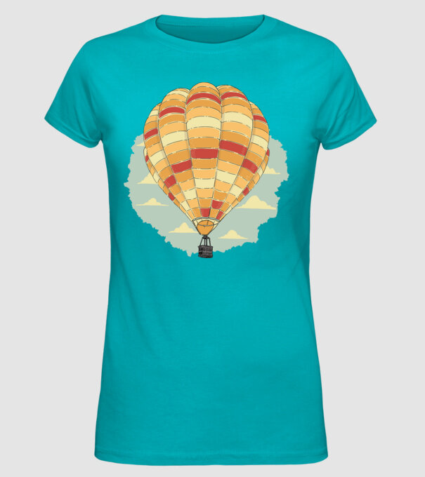 Aerostat model turcoaz pe tricou