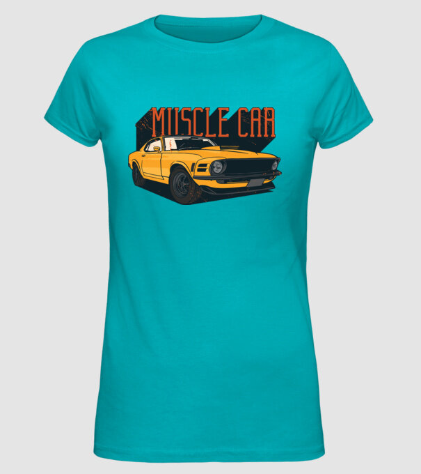 Mașină sport cool model turcoaz pe tricou