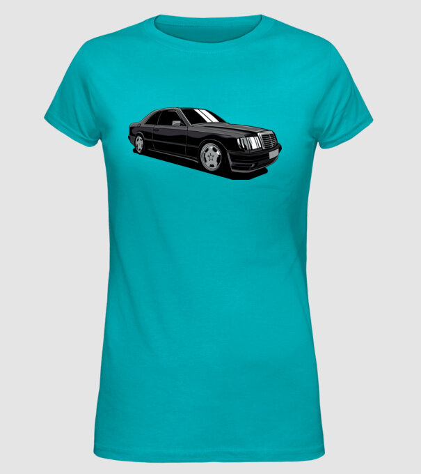 Mercedes model turcoaz pe tricou