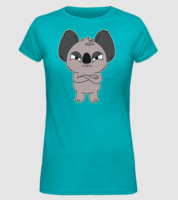 Koala Supărat model turcoaz pe tricou