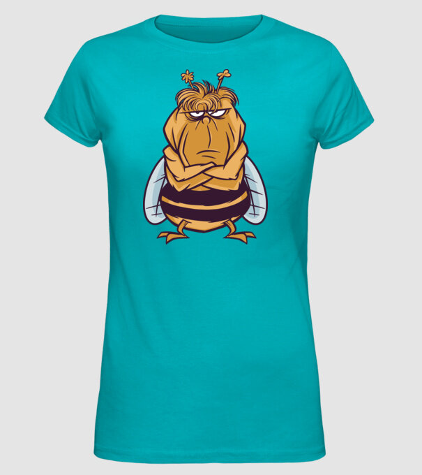 Albină Supărată model turcoaz pe tricou