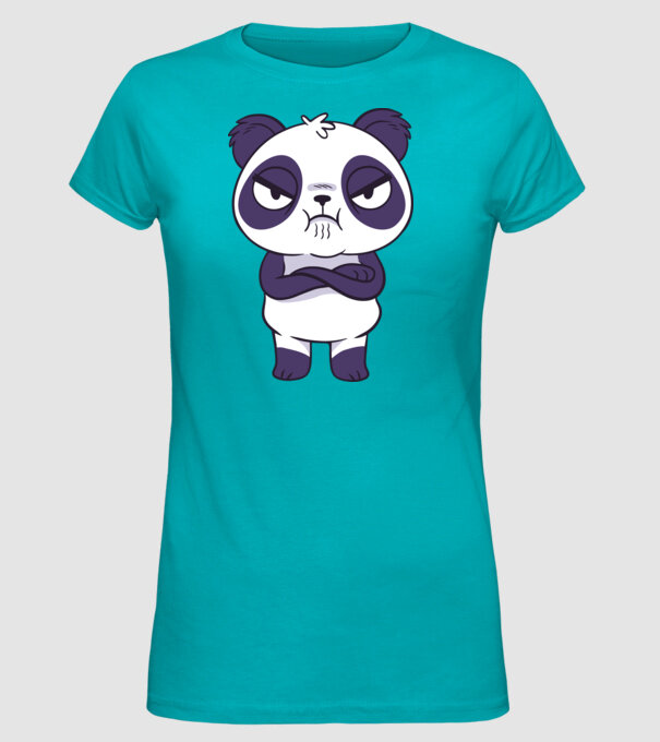 Panda furios model turcoaz pe tricou