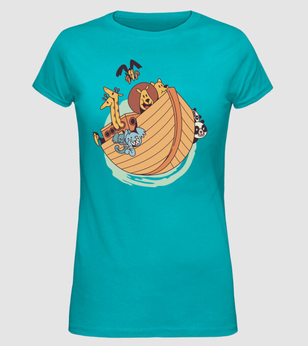 Arca lui Noe model turcoaz pe tricou