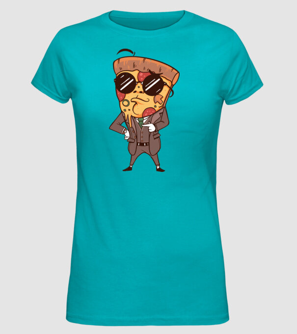 Agent de pizza în Costum model turcoaz pe tricou