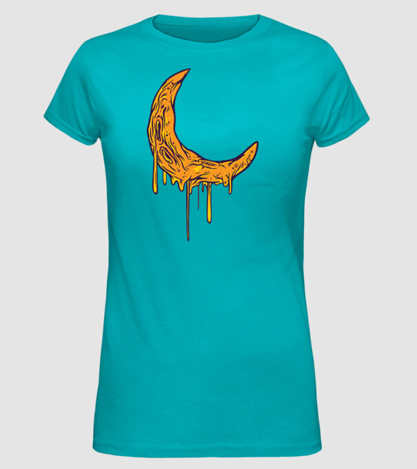 Luna topindu-se model turcoaz pe tricou
