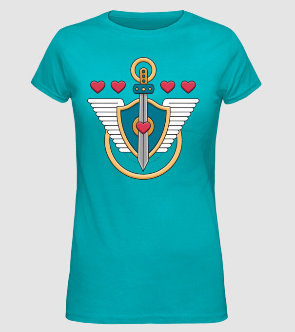 Scut - Gamer model turcoaz pe tricou