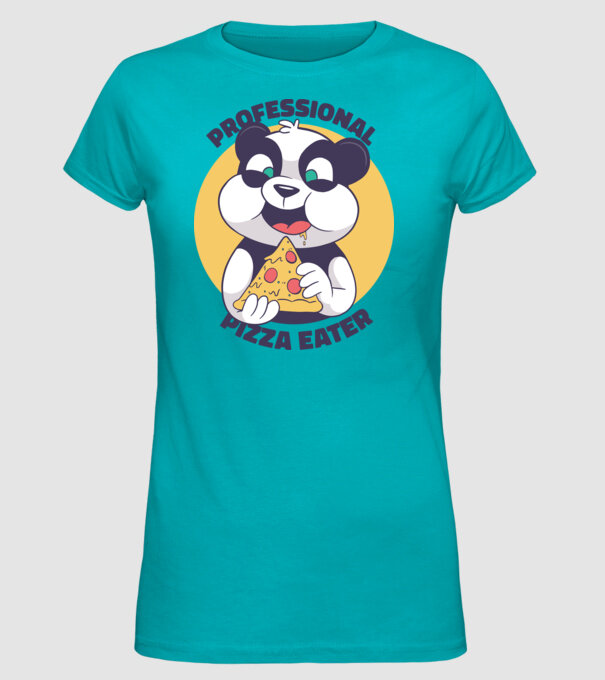 Panda Pizza model turcoaz pe tricou