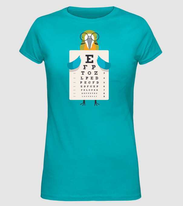 Oftalmolog papagal model turcoaz pe tricou