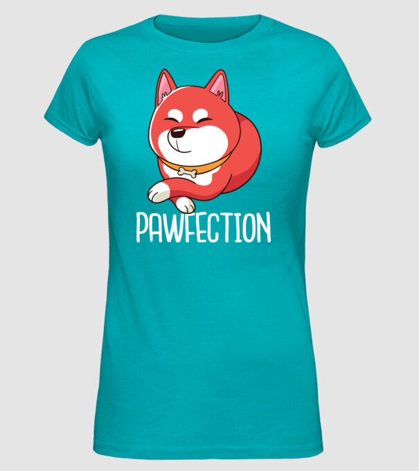 Pawfection Shiba Perfect model turcoaz pe tricou
