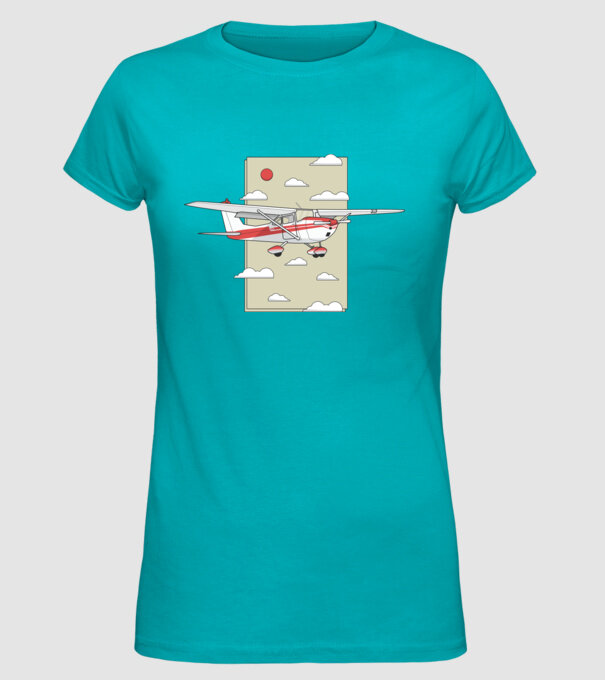 Avion cu elice model turcoaz pe tricou