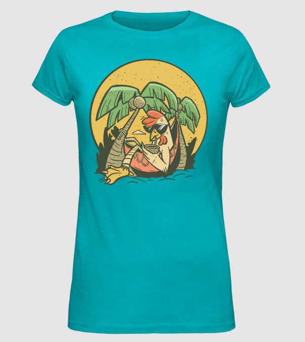 Pui relaxați model turcoaz pe tricou