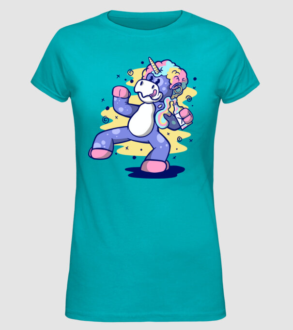 Unicorn beat model turcoaz pe tricou