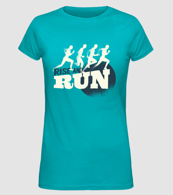 Rise and Run - Tricou pentru alergători model turcoaz pe tricou