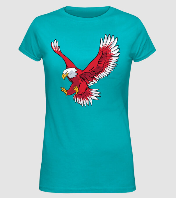 Vultur model turcoaz pe tricou