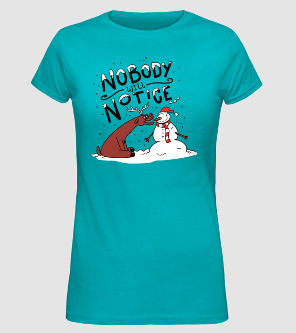 Nimeni nu va observa Om de zăpadă model turcoaz pe tricou