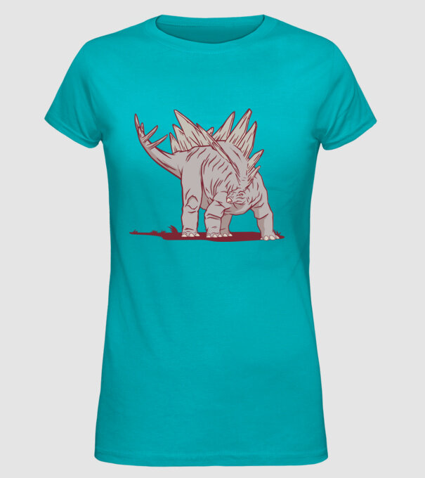 Stegosaurus dinozaur model turcoaz pe tricou