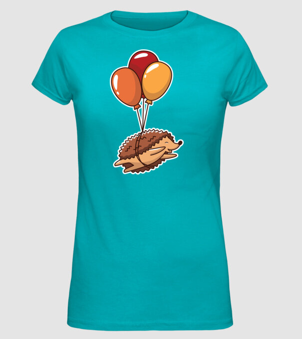 Arici cu balon model turcoaz pe tricou
