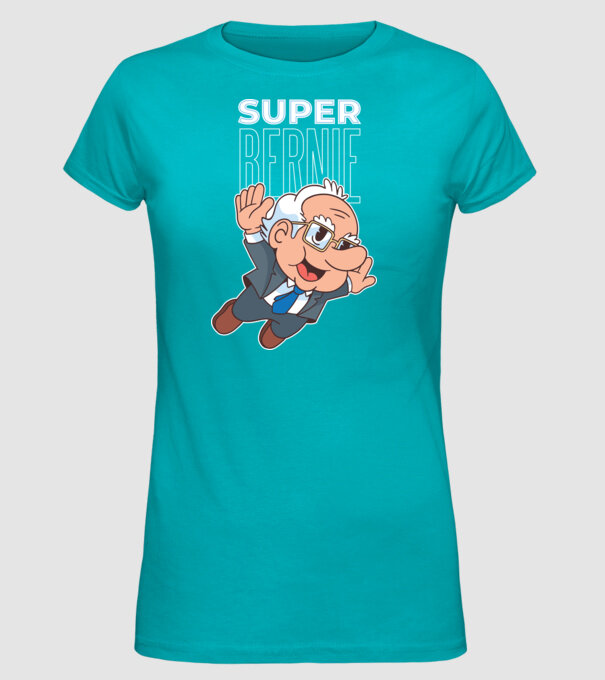 Super Bernie Sanders model turcoaz pe tricou