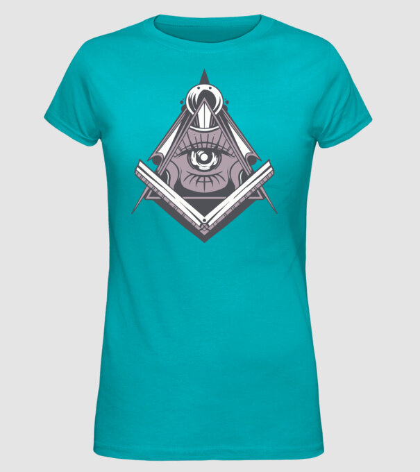 Masoni Illuminati model turcoaz pe tricou