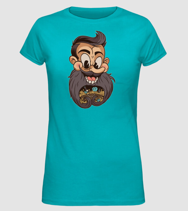 Comoară barbă model turcoaz pe tricou