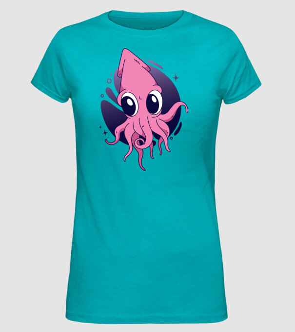 Calmar model turcoaz pe tricou