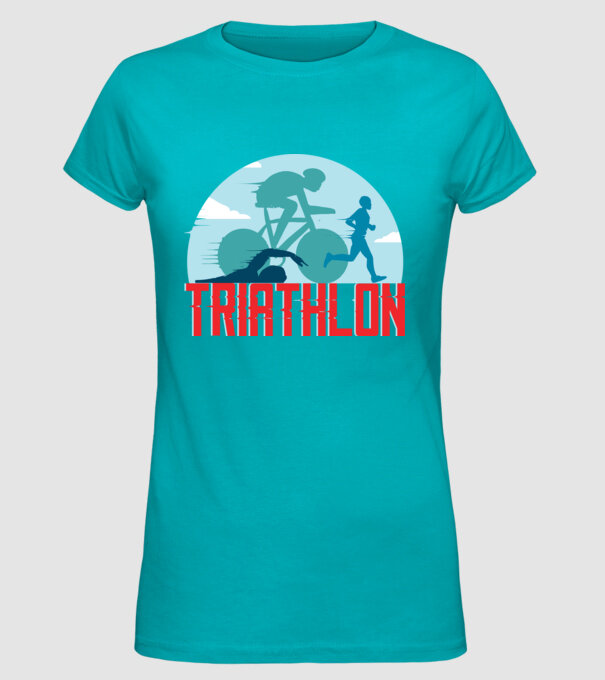 Triatlon Sport model turcoaz pe tricou