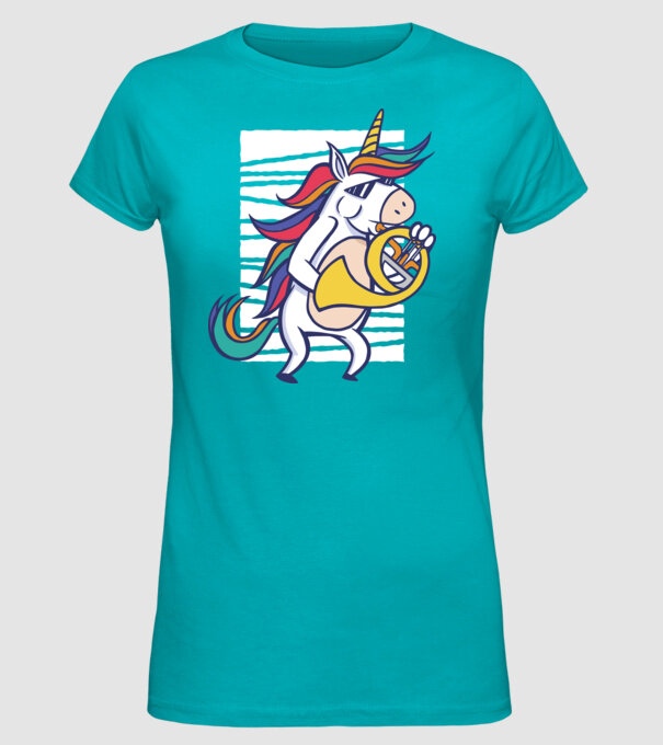Unicorn Corn model turcoaz pe tricou