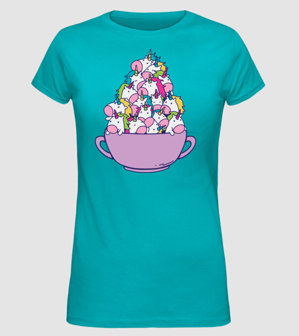 Bol Unicorn model turcoaz pe tricou