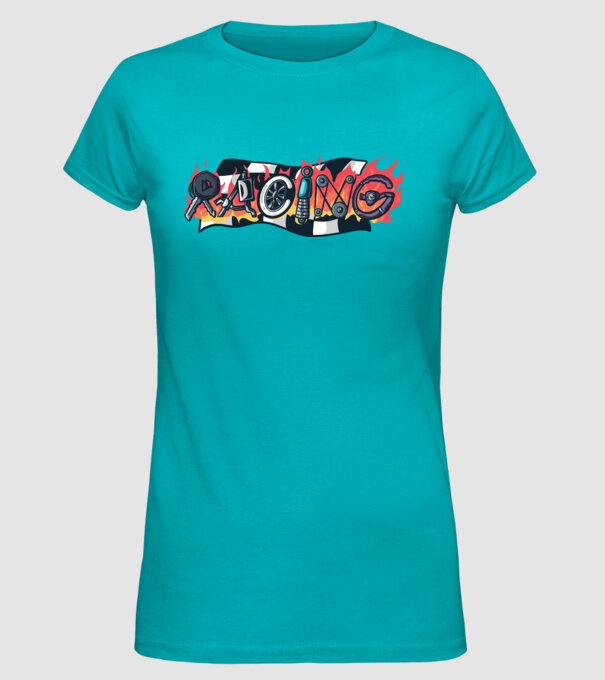 Cursă Racing model turcoaz pe tricou