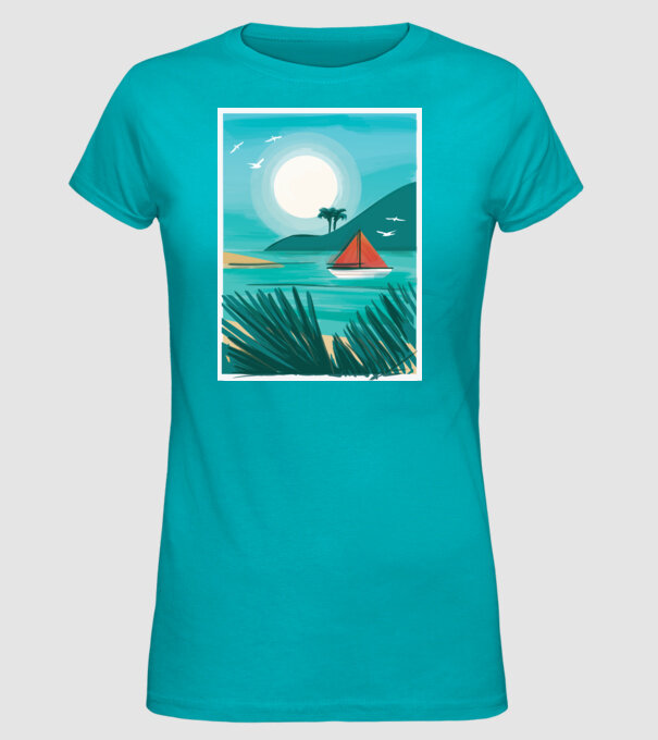 Navigație Pictură model turcoaz pe tricou