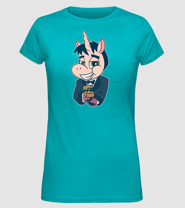 Mire unicorn model turcoaz pe tricou