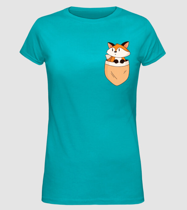 Vulpe de buzunar model turcoaz pe tricou