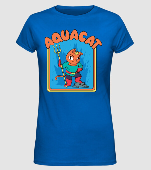 Aquacat model albastru regal pe tricou