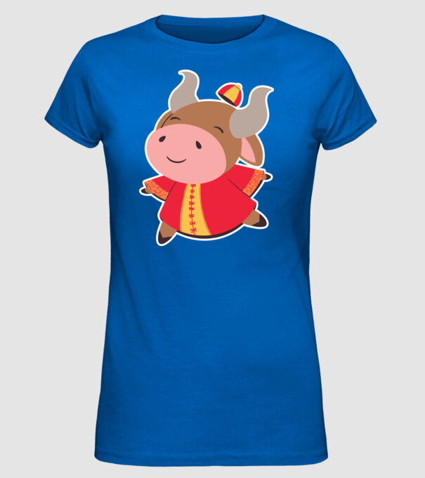 Anul chinezesc - Anul Bivolului model albastru regal pe tricou