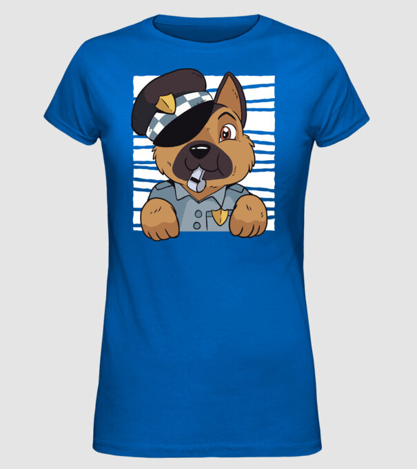 Ciobănesc german câine de poliție model albastru regal pe tricou