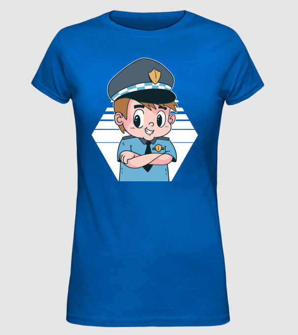 Polițist Copil model albastru regal pe tricou