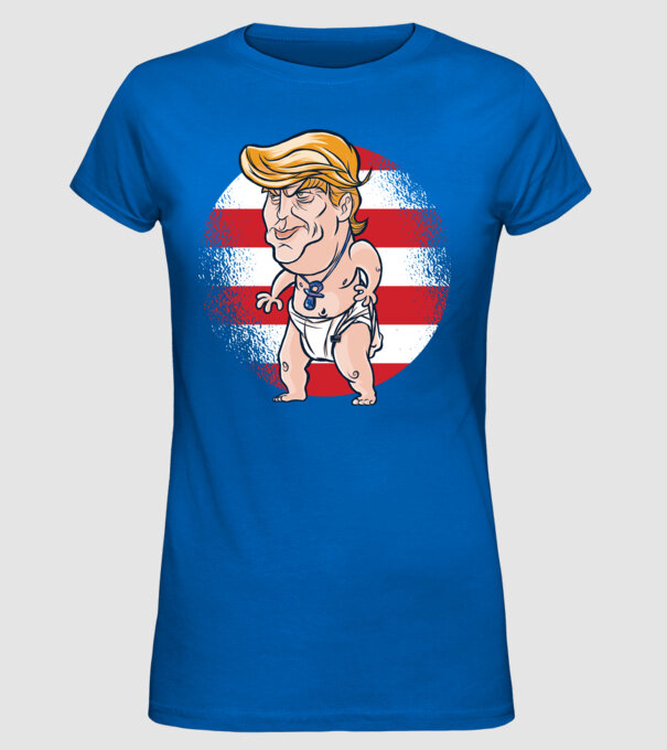 Trump Baby tricou amuzant model albastru regal pe tricou