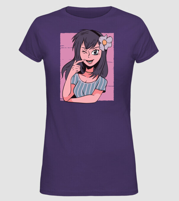 Fată Anime model mov pe tricou
