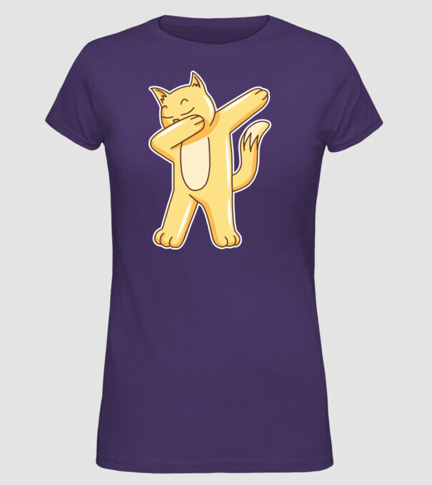 Pisică DAB model mov pe tricou