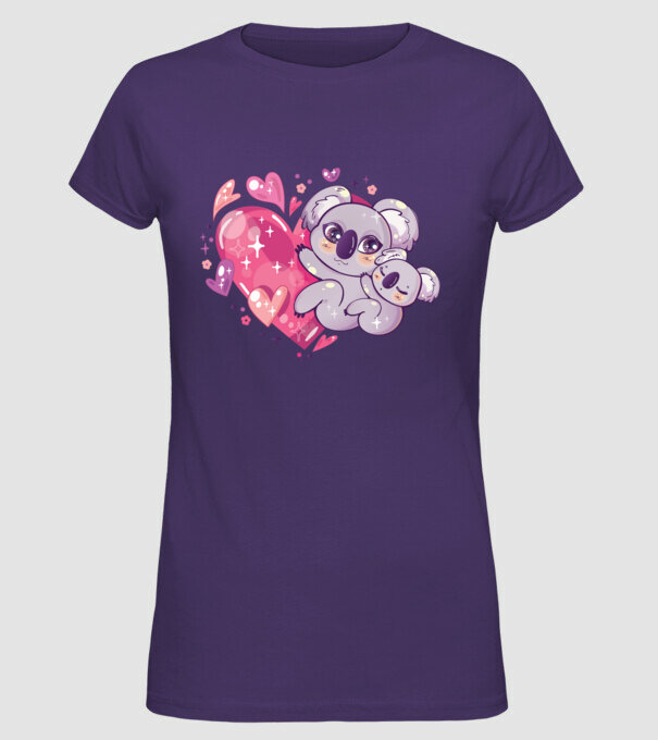 Koala drăguță Anime model mov pe tricou