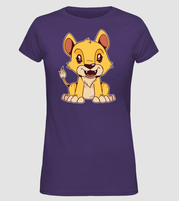 pui de leu drăguț model mov pe tricou