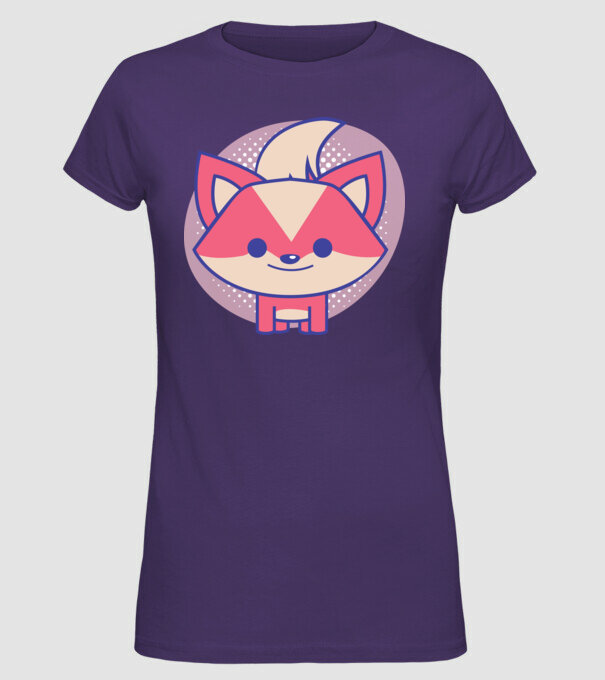 Vulpe drăguță model mov pe tricou